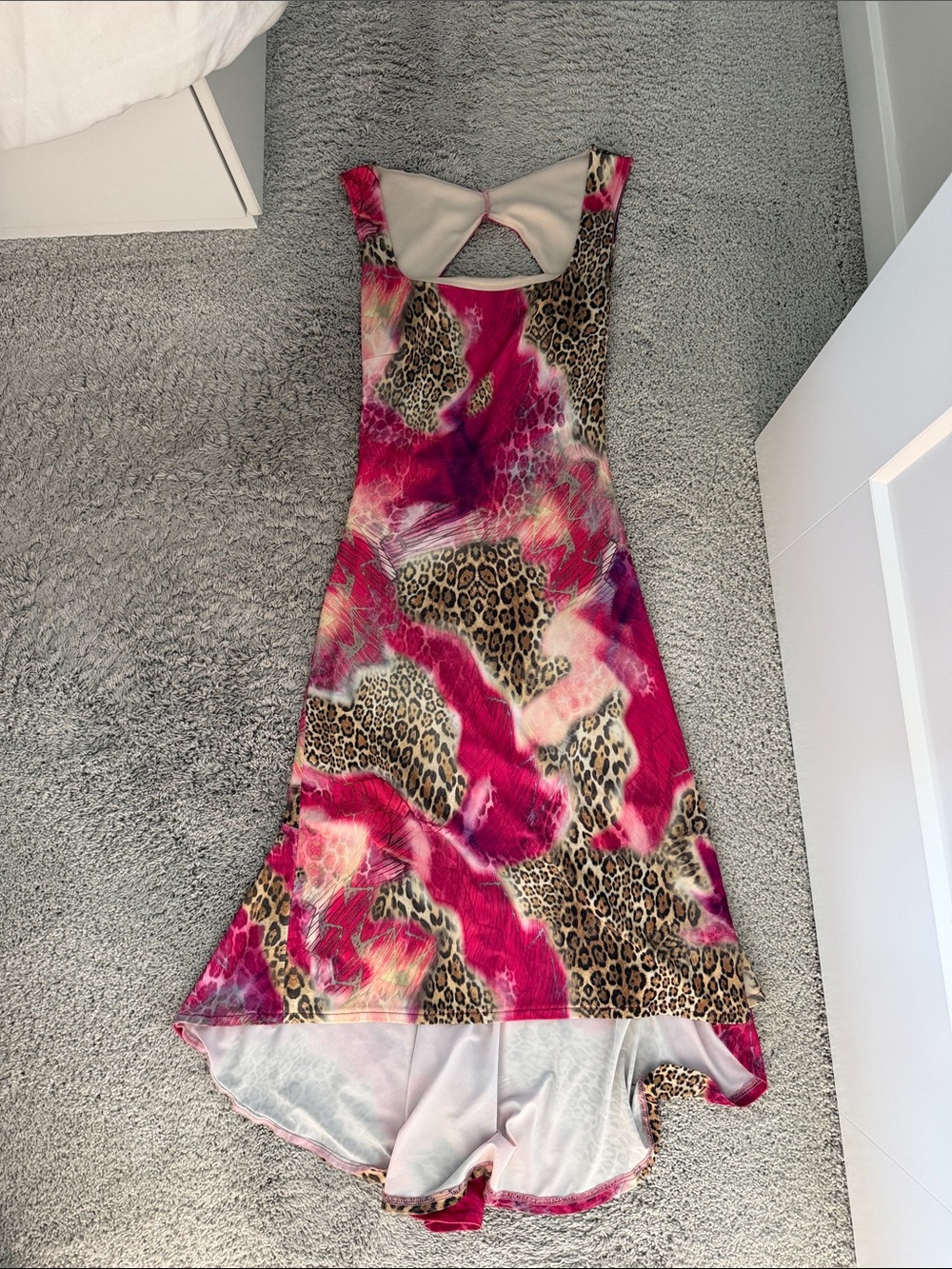 Custom Tango Pink Animal-Print Midi Dress